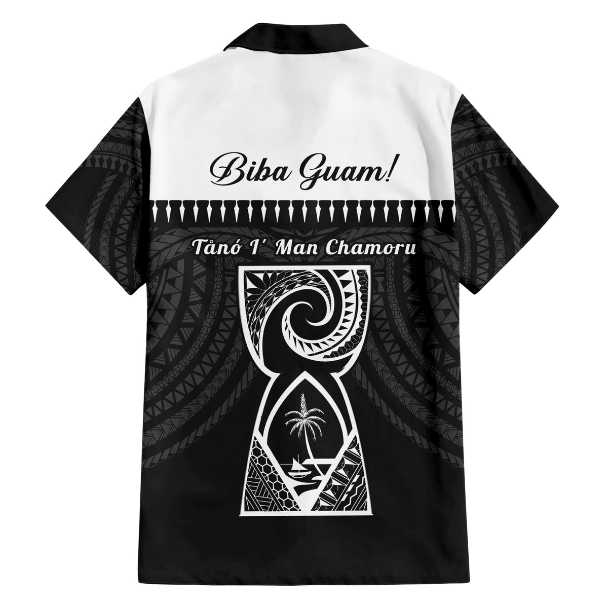 Guam Liberation Day Family Matching Short Sleeve Bodycon Dress and Hawaiian Shirt Biba Guahan Chamorro 80th Anniversary - Black
