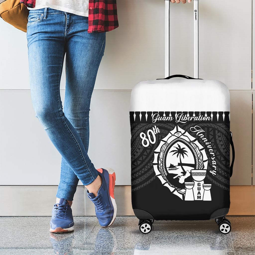 Guam Liberation Day Luggage Cover Biba Guahan Chamorro 80th Anniversary - Black