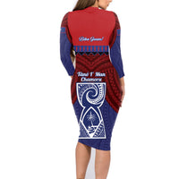 Guam Liberation Day Family Matching Long Sleeve Bodycon Dress and Hawaiian Shirt Biba Guahan Chamorro 80th Anniversary - Blue LT14 - Polynesian Pride