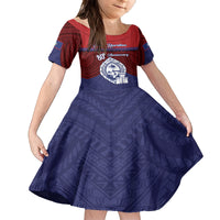 Guam Liberation Day Family Matching Off Shoulder Maxi Dress and Hawaiian Shirt Biba Guahan Chamorro 80th Anniversary - Blue LT14 Daughter's Dress Blue - Polynesian Pride