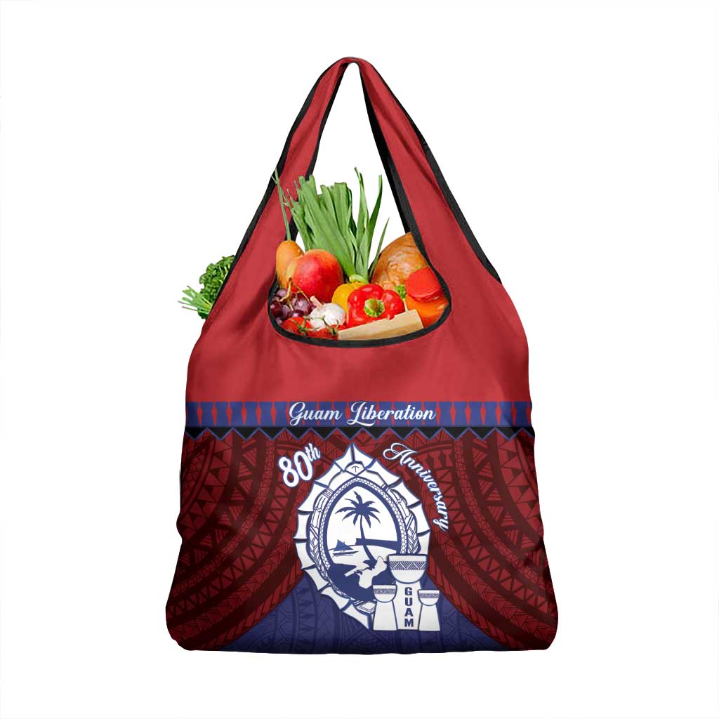 Guam Liberation Day Grocery Bag Biba Guahan Chamorro 80th Anniversary - Blue
