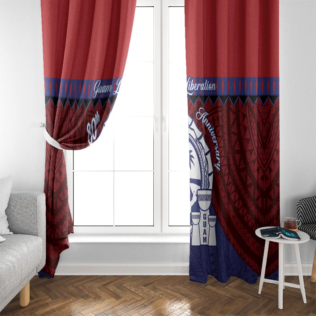 Guam Liberation Day Window Curtain Biba Guahan Chamorro 80th Anniversary - Blue
