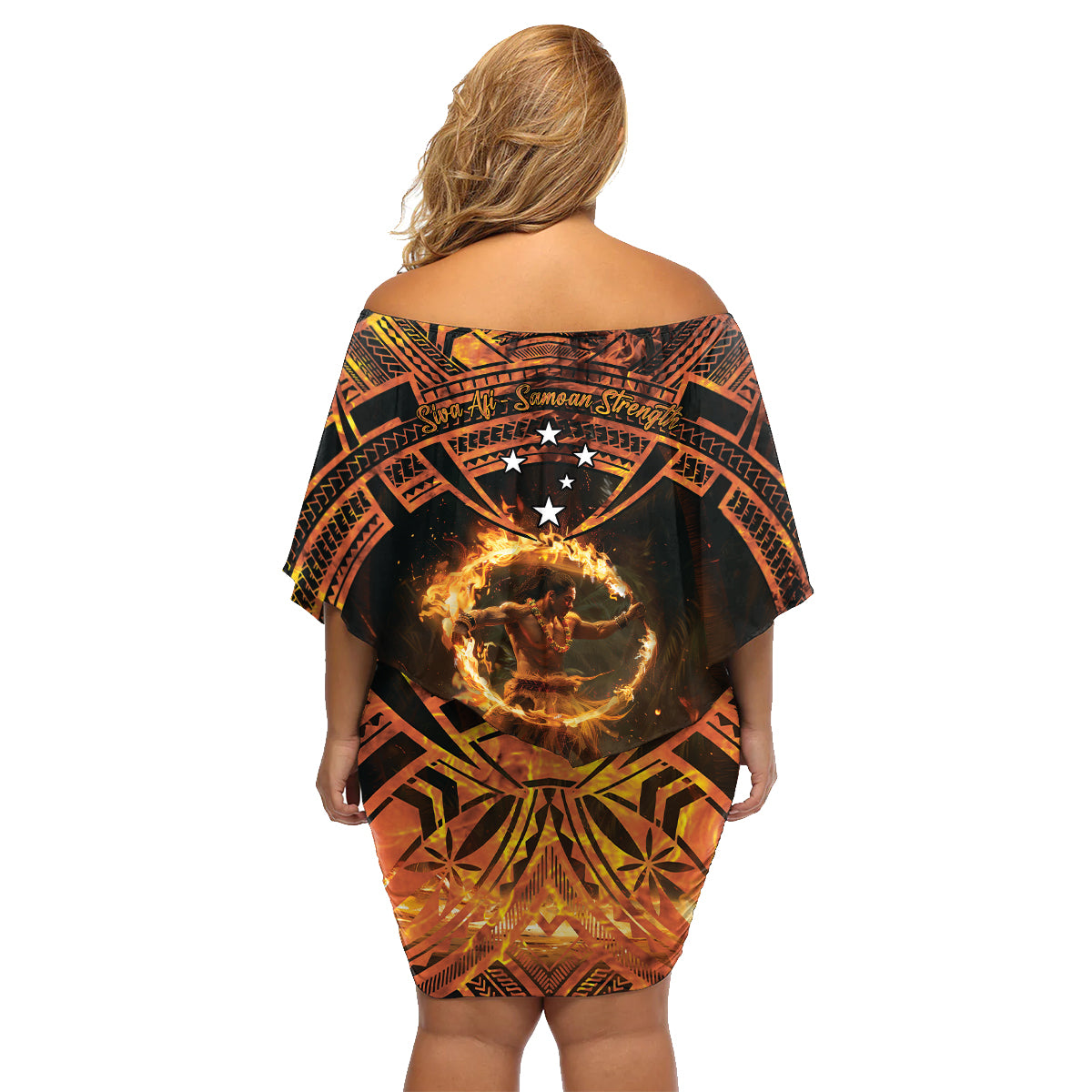 Samoa Teuila 2024 Festival Family Matching Off Shoulder Short Dress and Hawaiian Shirt Samoan Siva Afi With Red Gingers LT14 - Polynesian Pride
