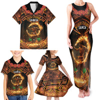 Samoa Teuila 2024 Festival Family Matching Tank Maxi Dress and Hawaiian Shirt Samoan Siva Afi With Red Gingers LT14 - Polynesian Pride