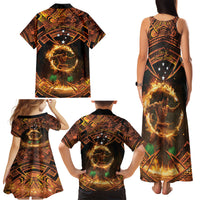 Samoa Teuila 2024 Festival Family Matching Tank Maxi Dress and Hawaiian Shirt Samoan Siva Afi With Red Gingers LT14 - Polynesian Pride