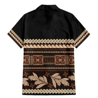 Black Samoa Siapo Teuila Flowers Family Matching Mermaid Dress and Hawaiian Shirt