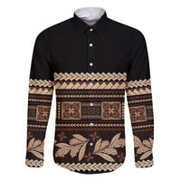 Black Samoa Siapo Teuila Flowers Family Matching Puletasi and Hawaiian Shirt