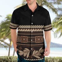 Black Samoa Siapo Teuila Flowers Hawaiian Shirt