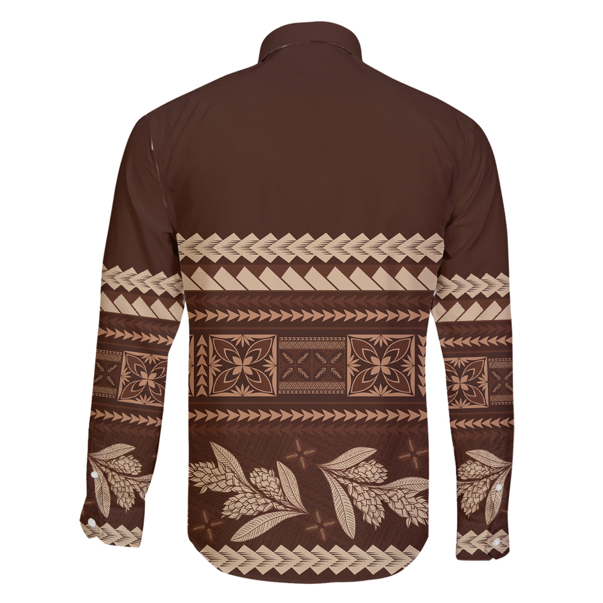 Brown Samoa Siapo Teuila Flowers Family Matching Puletasi and Hawaiian Shirt