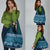 Dark Cyan Samoa Siapo Teuila Flowers Grocery Bag