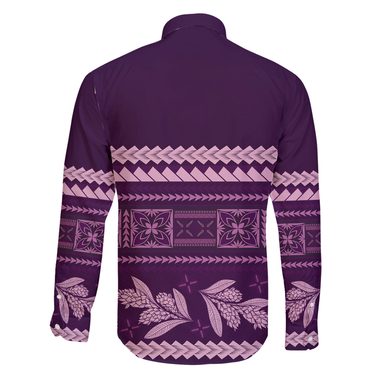 Purple Samoa Siapo Teuila Flowers Family Matching Mermaid Dress and Hawaiian Shirt LT14 - Polynesian Pride