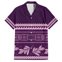Purple Samoa Siapo Teuila Flowers Family Matching Off Shoulder Maxi Dress and Hawaiian Shirt