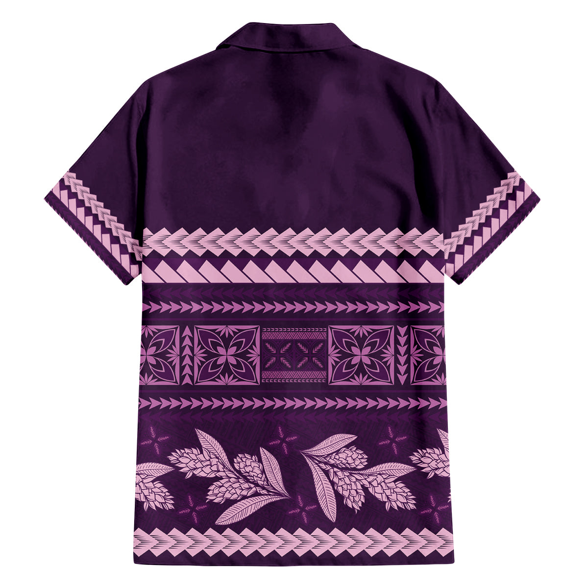 Purple Samoa Siapo Teuila Flowers Family Matching Summer Maxi Dress and Hawaiian Shirt