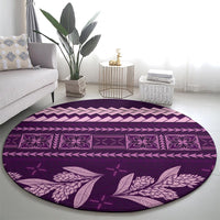 Purple Samoa Siapo Teuila Flowers Round Carpet