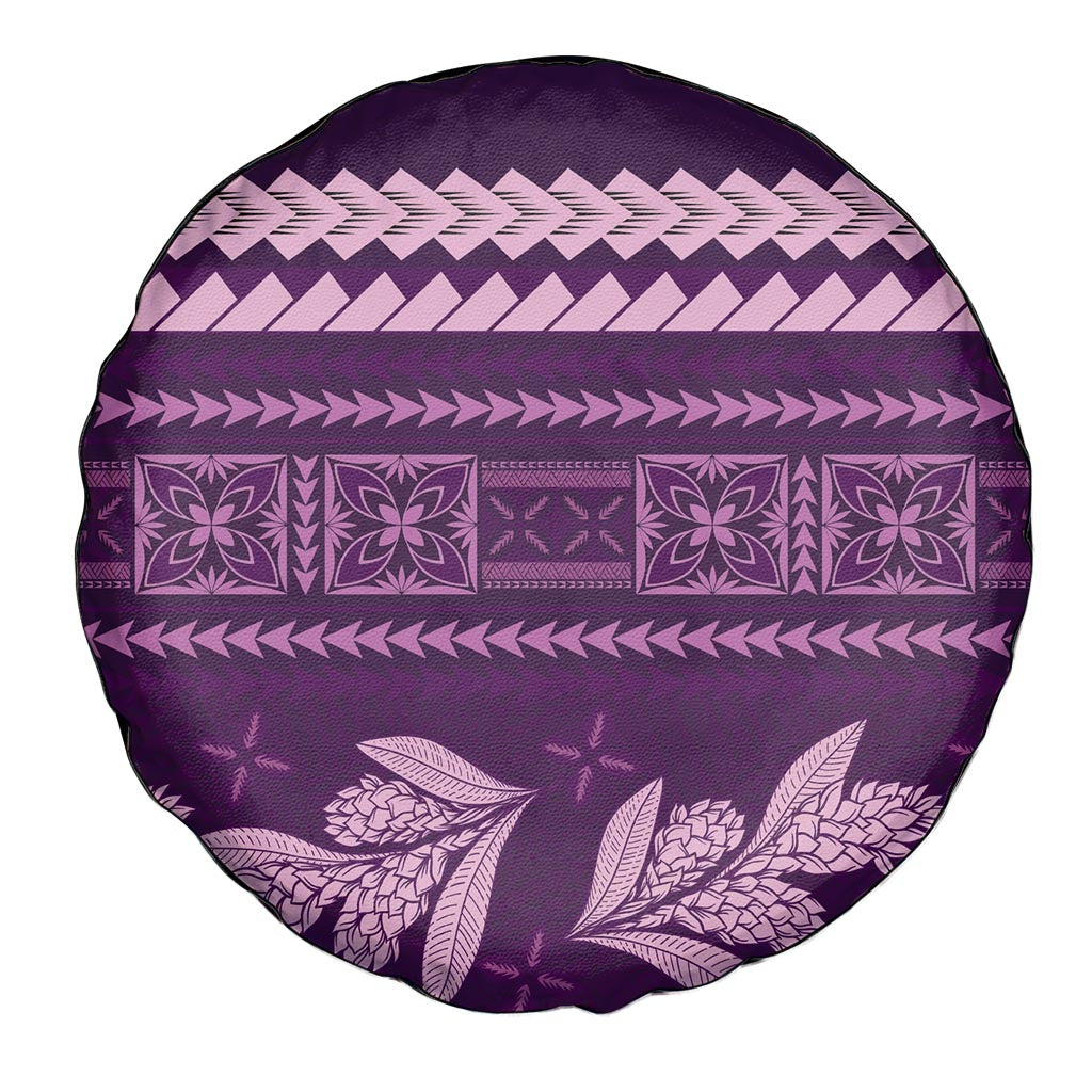Purple Samoa Siapo Teuila Flowers Spare Tire Cover