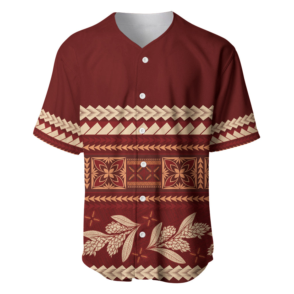 Red Samoa Siapo Teuila Flowers Baseball Jersey