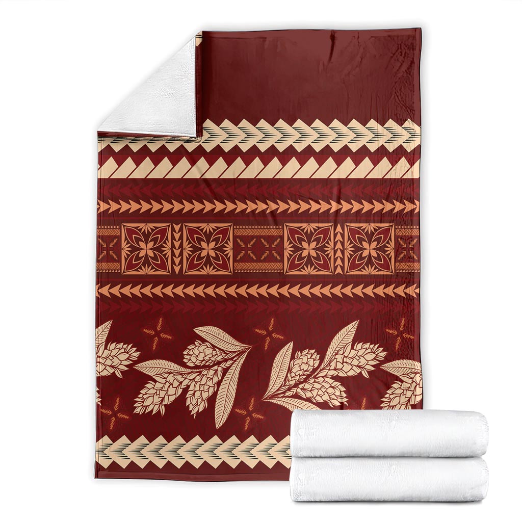 Red Samoa Siapo Teuila Flowers Blanket