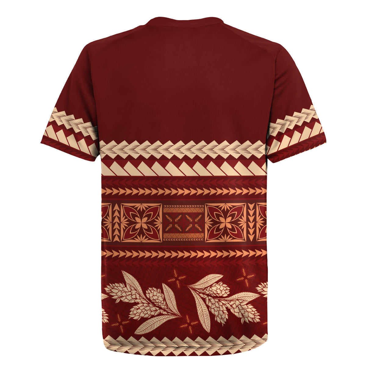 Red Samoa Siapo Teuila Flowers Rugby Jersey