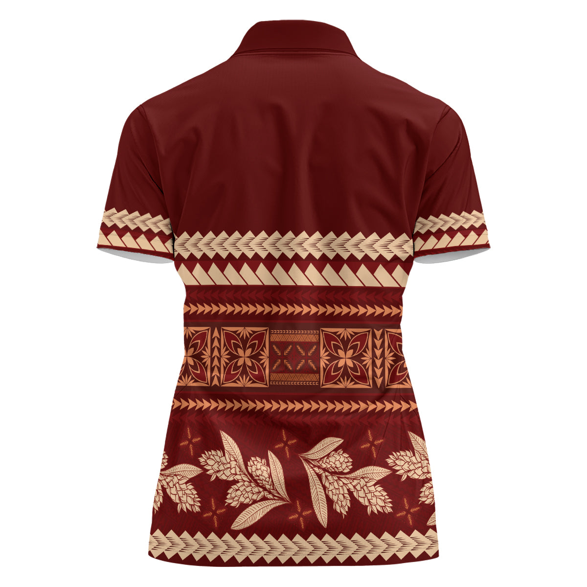 Red Samoa Siapo Teuila Flowers Women Polo Shirt