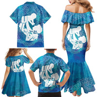 Turquoise Polynesia Father's Day Family Matching Mermaid Dress and Hawaiian Shirt Dad You Are My Hero LT14 - Polynesian Pride