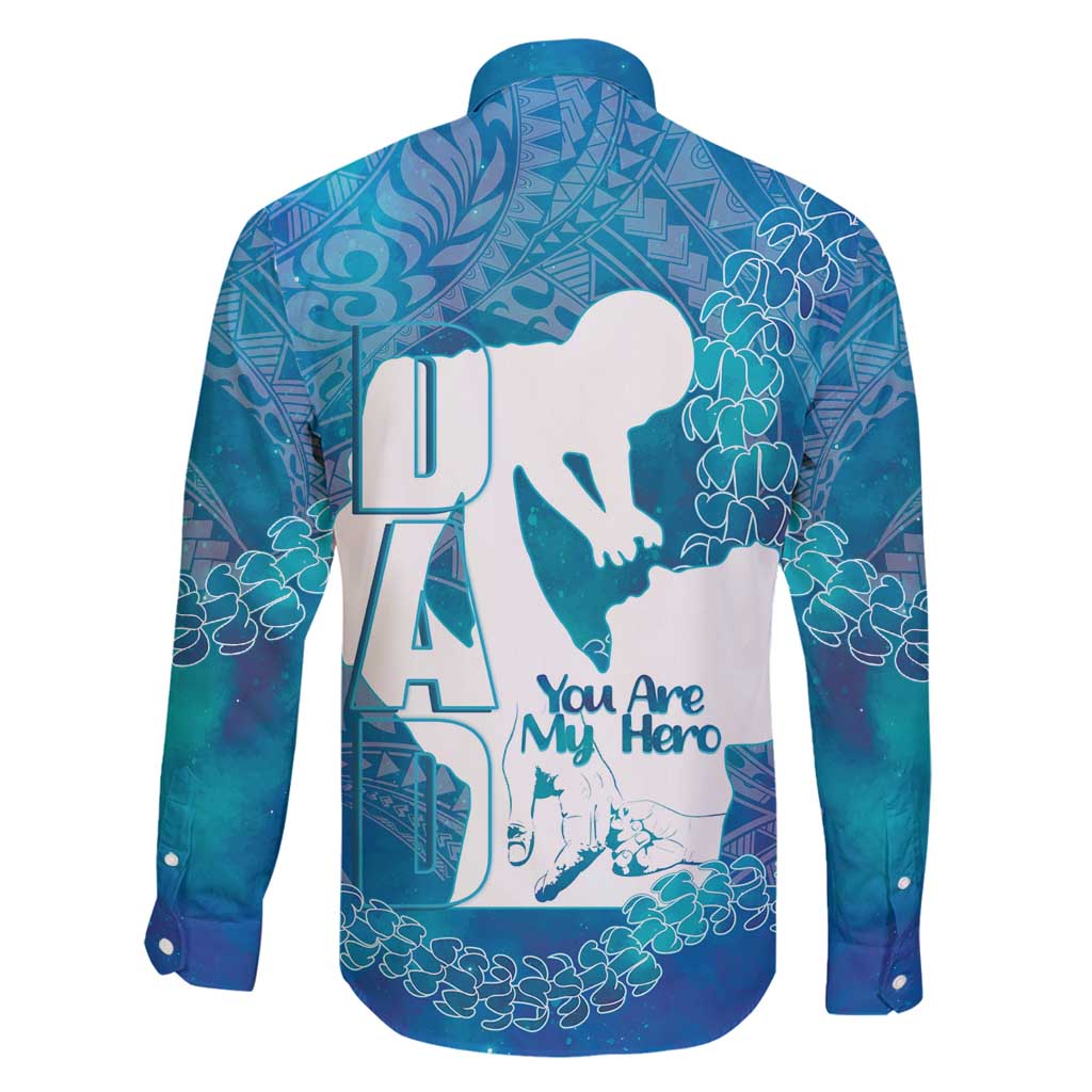 Turquoise Polynesia Father's Day Family Matching Summer Maxi Dress and Hawaiian Shirt Dad You Are My Hero LT14 - Polynesian Pride