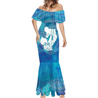 Turquoise Polynesia Father's Day Mermaid Dress Dad You Are My Hero LT14 - Polynesian Pride
