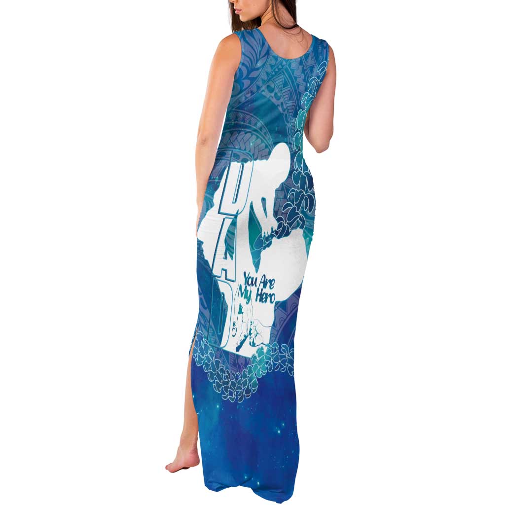 Turquoise Polynesia Father's Day Tank Maxi Dress Dad You Are My Hero
