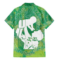 Green Polynesia Father's Day Family Matching Mermaid Dress and Hawaiian Shirt Dad You Are My Hero LT14 - Polynesian Pride