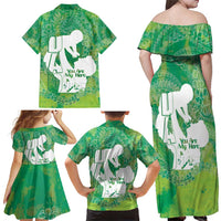 Green Polynesia Father's Day Family Matching Off Shoulder Maxi Dress and Hawaiian Shirt Dad You Are My Hero LT14 - Polynesian Pride