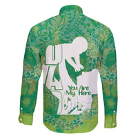Green Polynesia Father's Day Family Matching Summer Maxi Dress and Hawaiian Shirt Dad You Are My Hero LT14 - Polynesian Pride