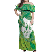 Green Polynesia Father's Day Off Shoulder Maxi Dress Dad You Are My Hero