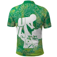 Green Polynesia Father's Day Polo Shirt Dad You Are My Hero