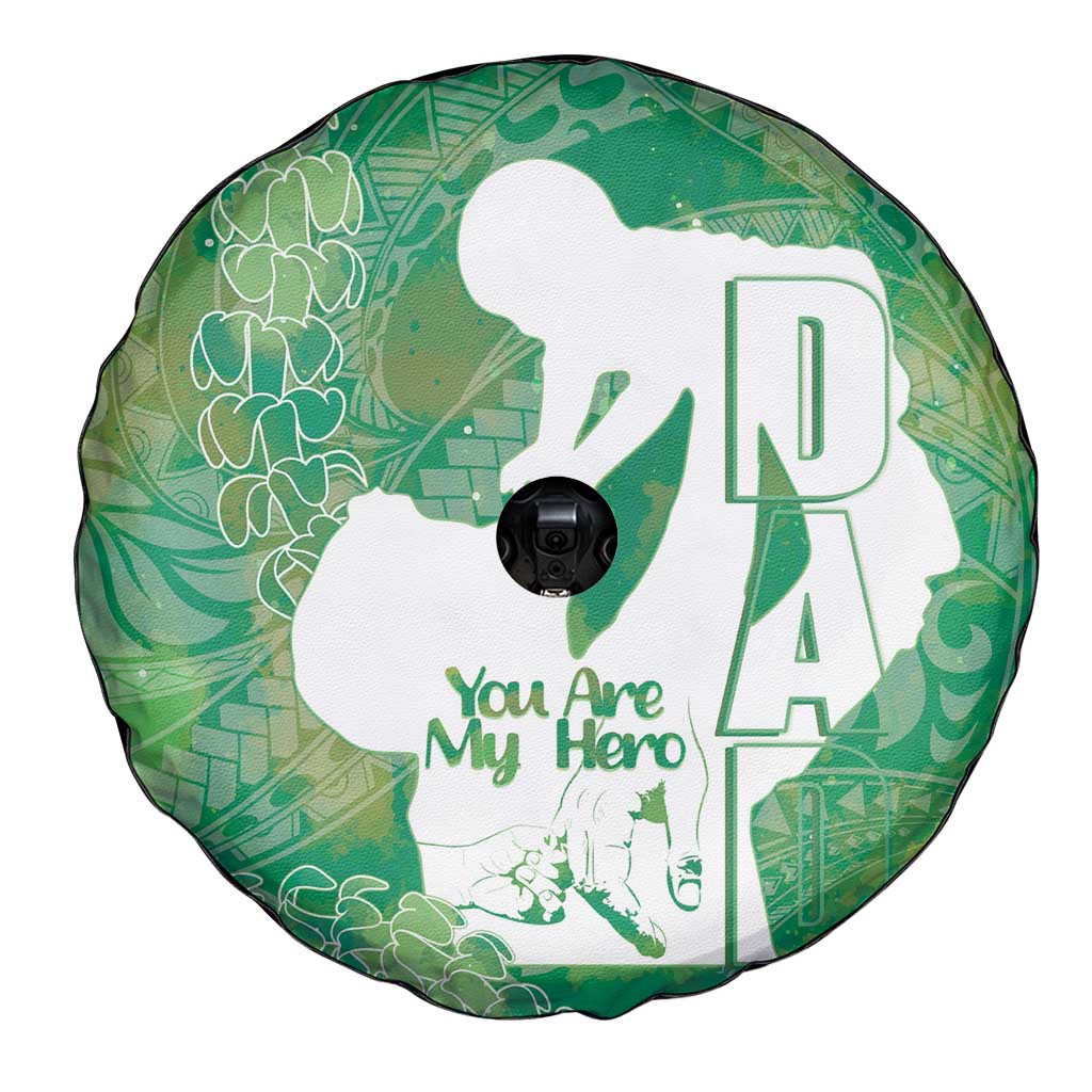 Green Polynesia Father's Day Spare Tire Cover Dad You Are My Hero