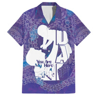Purple Polynesia Father's Day Family Matching Off The Shoulder Long Sleeve Dress and Hawaiian Shirt Dad You Are My Hero LT14 Dad's Shirt - Short Sleeve Purple - Polynesian Pride