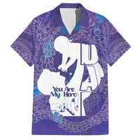 Purple Polynesia Father's Day Family Matching Off Shoulder Maxi Dress and Hawaiian Shirt Dad You Are My Hero LT14 Dad's Shirt - Short Sleeve Purple - Polynesian Pride