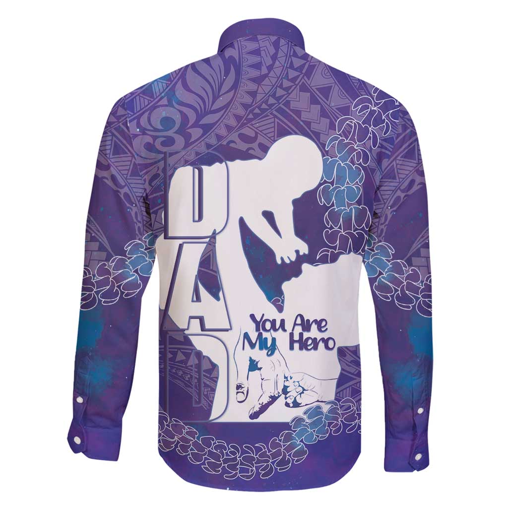 Purple Polynesia Father's Day Family Matching Puletasi and Hawaiian Shirt Dad You Are My Hero LT14 - Polynesian Pride