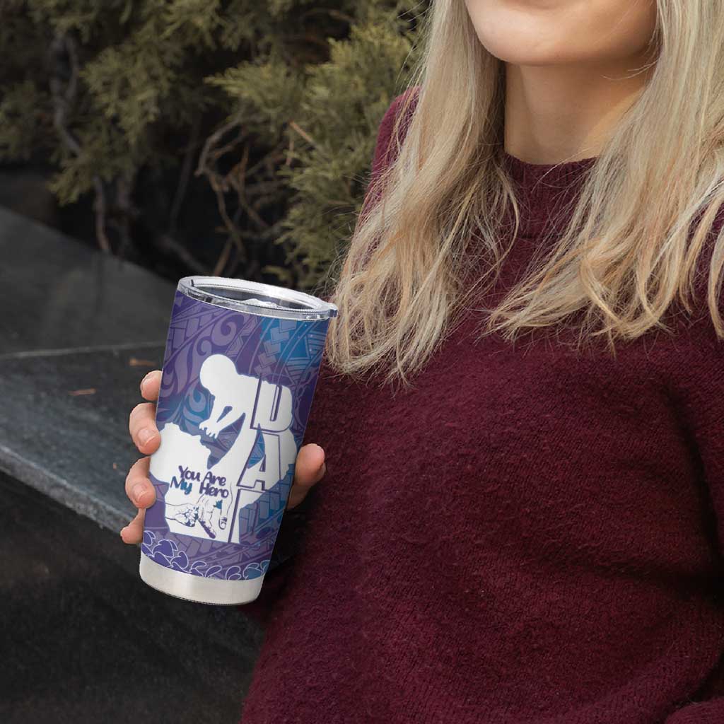 Purple Polynesia Father's Day Tumbler Cup Dad You Are My Hero