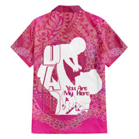 Pink Polynesia Father's Day Family Matching Off The Shoulder Long Sleeve Dress and Hawaiian Shirt Dad You Are My Hero LT14 - Polynesian Pride