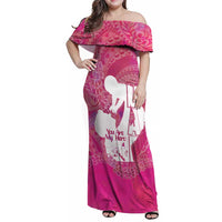 Pink Polynesia Father's Day Family Matching Off Shoulder Maxi Dress and Hawaiian Shirt Dad You Are My Hero LT14 Mom's Dress Pink - Polynesian Pride
