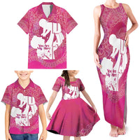 Pink Polynesia Father's Day Family Matching Tank Maxi Dress and Hawaiian Shirt Dad You Are My Hero LT14 - Polynesian Pride