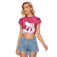 Pink Polynesia Father's Day Raglan Cropped T Shirt Dad You Are My Hero