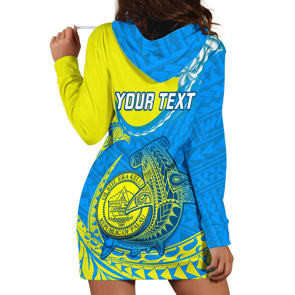 Personalised Palau Independence Day Hoodie Dress Happy 29th Anniversary Polynesian Hammerhead Shark LT14 - Polynesian Pride