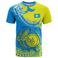 Custom Palau Independence Day T Shirt Happy 29th Anniversary Polynesian Hammerhead Shark LT14 Blue - Polynesian Pride