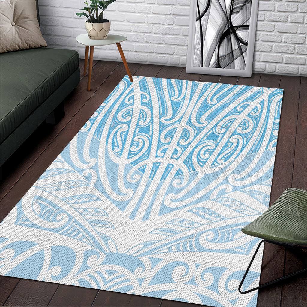 Blue New Zealand Puhoro Maori Tattoo Area Rug