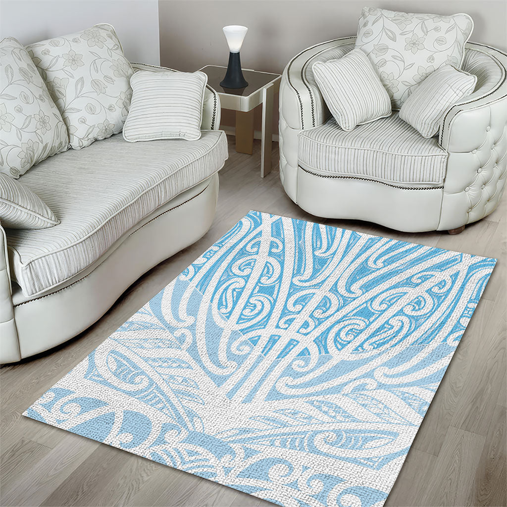 Blue New Zealand Puhoro Maori Tattoo Area Rug