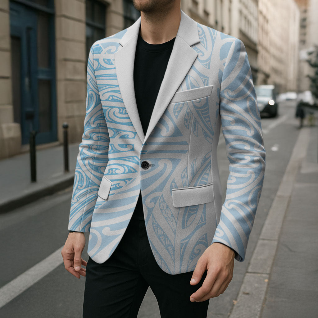 Blue New Zealand Puhoro Maori Tattoo Blazer