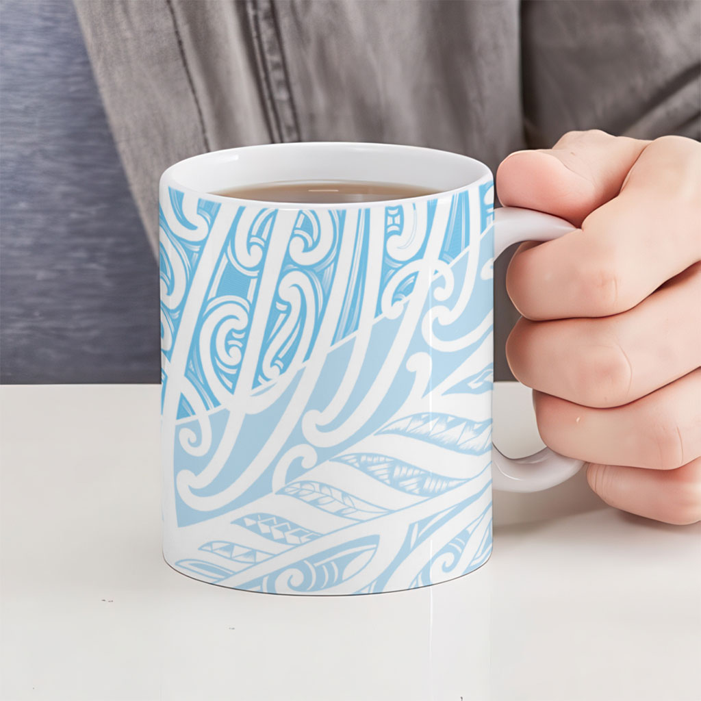 Blue New Zealand Puhoro Maori Tattoo Ceramic Mug