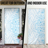Blue New Zealand Puhoro Maori Tattoo Door Cover