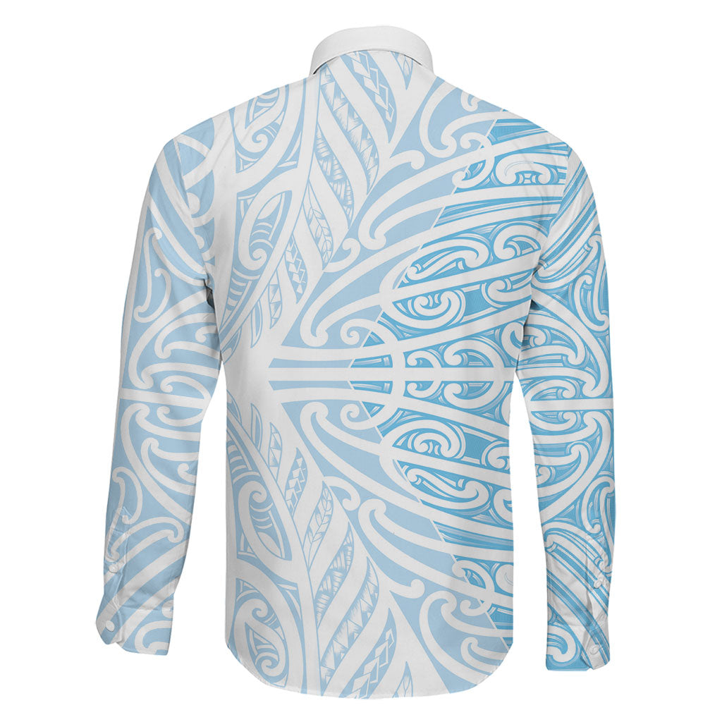 Blue New Zealand Puhoro Maori Tattoo Family Matching Summer Maxi Dress and Hawaiian Shirt