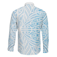Blue New Zealand Puhoro Maori Tattoo Family Matching Summer Maxi Dress and Hawaiian Shirt